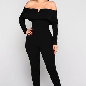 Fashion NovaBlack Jumpsuit New w/ tags Sz. M